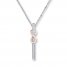 Infinity Bar Necklace 1/15 ct tw Diamonds 10K Two-Tone Gold