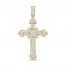 Men's Diamond Cross Pendant 1/2 ct tw Round-cut 10K Yellow Gold