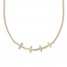 Diamond Cross Choker Necklace 1/8 ct tw 10K Yellow Gold