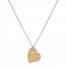 Heart Paw Print Necklace 14K Yellow Gold 16"-18" Adjustable