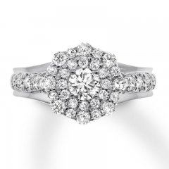 Diamond Engagement Ring 1-1/8 ct tw Round-cut 14K White Gold