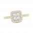 Diamond Engagement Ring 1 ct tw Princess/Round 14K Yellow Gold