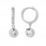 Textured Sphere Dangle Earrings Sterling Silver