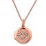Diamond Locket Necklace 1/5 ct tw Round-cut 10K Rose Gold