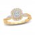 Diamond Engagement Ring 3/8 ct tw Emerald/Round 14K Yellow Gold
