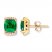 Lab-Created Emerald Earrings 1/10 cttw Diamonds 10K Yellow Gold
