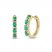 Emerald & Diamond Hoop Earrings 1/15 ct tw 10K Yellow Gold