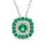 Emerald Necklace 1/15 ct tw Diamonds 10K White Gold 18"