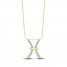 Diamond Pisces Necklace 1/10 ct tw Round-cut 10K Yellow Gold 18"