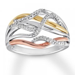 Diamond Ring 1/6 ct tw Sterling Silver/10K Two-Tone Gold