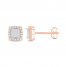 Diamond Earrings 1/5 ct tw Princess/Round-Cut 10K Rose Gold