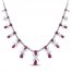 Lab-Created Ruby & White Lab-Created Sapphire Regal Necklace Sterling Silver 18"