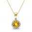 Citrine Necklace 1/15 ct tw Diamonds 10K Yellow Gold