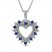 Blue Sapphire & Diamond Accent Heart Necklace 10K White Gold 18"
