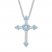 Blue Topaz/Lab-Created Sapphire Cross Necklace Sterling Silver
