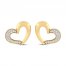Diamond Heart Earrings 1/10 ct tw 10K Yellow Gold