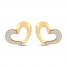 Diamond Heart Earrings 1/10 ct tw 10K Yellow Gold