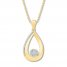 Diamond Teardrop Necklace 1/5 ct tw Round-cut 10K Yellow Gold