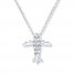Petite Diamond Plane Necklace 1/20 carat tw 10K White Gold