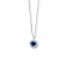 Blue & White Lab-Created Sapphire Necklace Sterling Silver