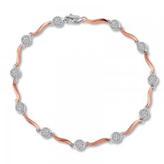 Diamond Bracelet 1/4 ct tw Round-cut 10K Two-Tone Gold