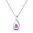 Lab-Created Sapphire Diamond Accents Sterling Silver Necklace