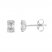 Diamond Earrings 1/8 ct tw Round/Baguette 10K White Gold