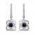 Center of Me Blue Sapphire & Diamond Earrings 1/10 ct tw 10K White Gold