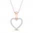 Diamond Heart Necklace 1/10 ct tw Round-Cut 10K Rose Gold 18"