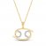 Diamond Cancer Necklace 1/10 ct tw Round-cut 10K Yellow Gold 18"