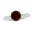 Garnet Solitaire Ring Sterling Silver