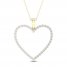 Diamond Heart Necklace 1/2 ct tw Round-cut 10K Yellow Gold 18"