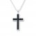 Men's Cross Necklace Leather Accent Stainless Steel