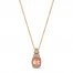 Le Vian Creme Brulee Morganite Necklace 1/2 ct tw Diamonds 18K Strawberry Gold 18"