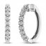 Diamond Hoop Earrings 1/4 ct tw 10K White Gold