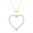 Diamond Heart Necklace 1/4 ct tw Round-Cut 10K Yellow Gold 18"