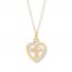 Children's Heart Cross Necklace 14K Yellow Gold