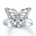 Butterfly Ring Diamond Accents Sterling Silver
