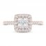 Diamond Engagement Ring 1 ct tw Princess/Round 14K Rose Gold