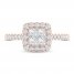 Diamond Engagement Ring 1 ct tw Princess/Round 14K Rose Gold