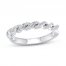 Diamond Anniversary Ring 1/3 ct tw Baguette/Round-cut 14K White Gold