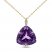 Amethyst & Diamond Necklace Round-cut 10K Yellow Gold 18"