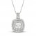 White Lab-Created Sapphire Necklace Sterling Silver 18"