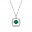 Unstoppable Love Emerald & Diamond Necklace 1/10 ct tw Round-Cut Sterling Silver 19"