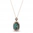 Le Vian Aquaprase & Diamond Necklace 1/4 ct tw 14K Strawberry Gold 18"