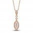 Diamond Necklace 1/4 ct tw Round-cut 10K Rose Gold 18"