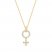 Diamond Female Symbol Necklace 1/4 ct tw Round/Baguette 10K Yellow Gold 18"