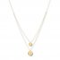 Disc Layered Necklace 14K Yellow Gold 16" to 18" Adjustable
