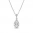 Forever Connected Diamond Necklace 1/4 ct tw Round/Pear 10K White Gold 18"
