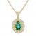 Lab-Created Emerald Necklace 10K Yellow Gold